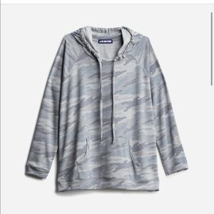 Ink Love and Peace hoodie. Size 1X. Camouflage blue and grey.